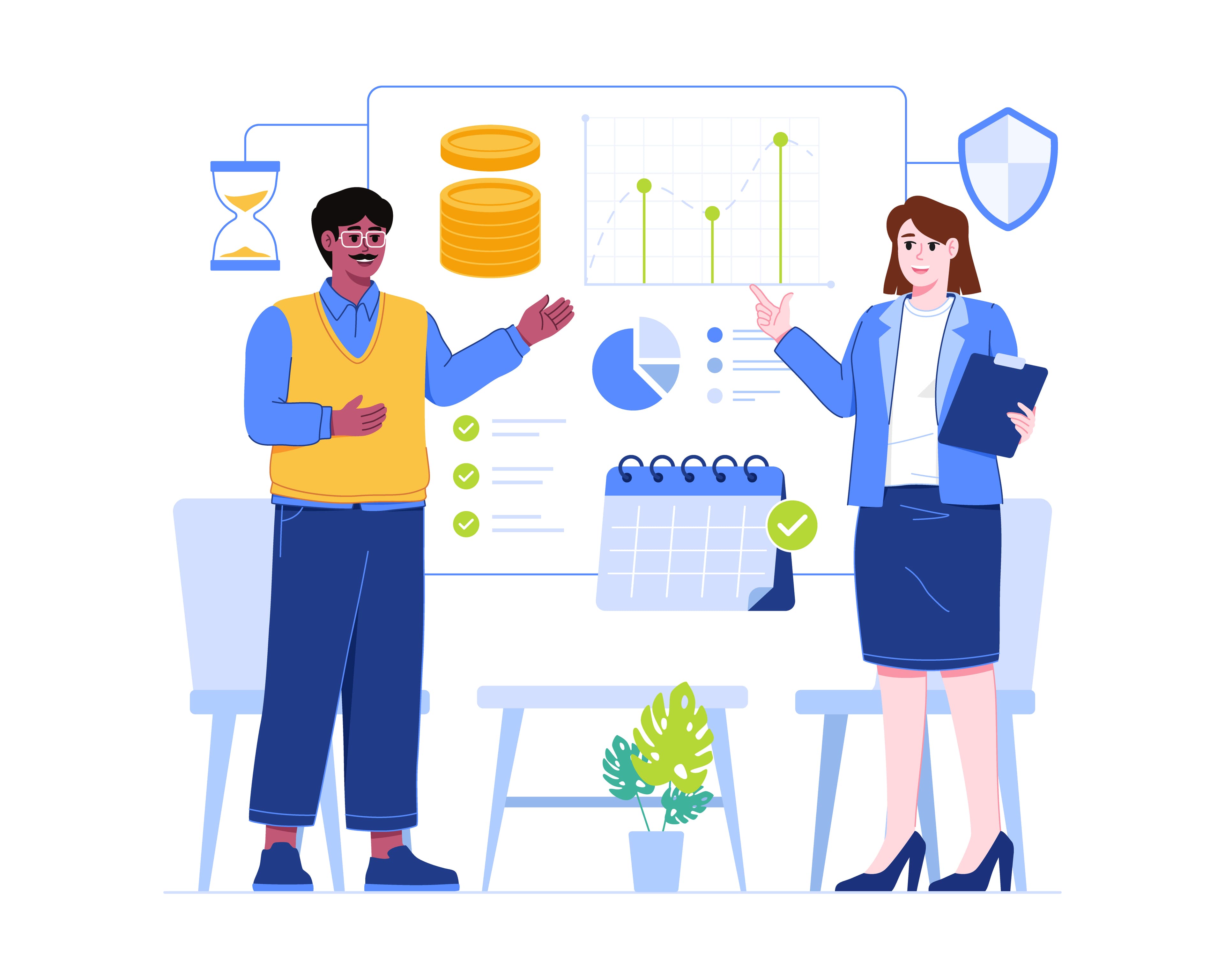 Payroll and workforce planning dashboard illustration